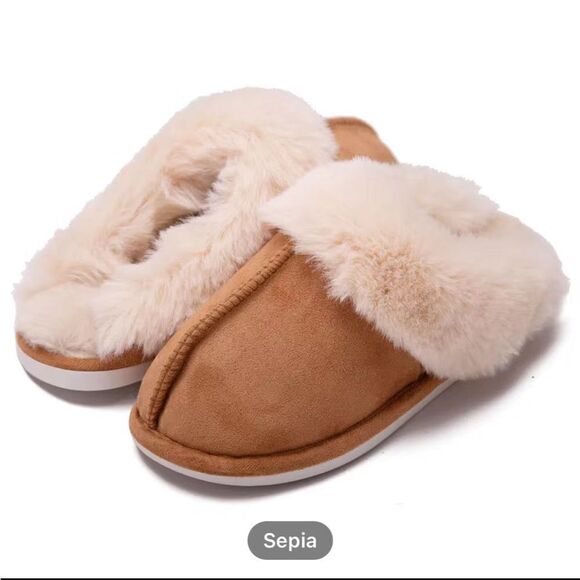 Sepia memory, foam slippers, anti-slip, fluffy, soft and warm size 10 - Picture 3 of 9